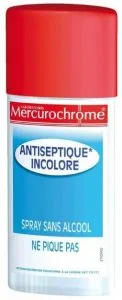 MERCUROCHROME Spray Antiseptique Incolore 100 ml pour voyager en Afrique